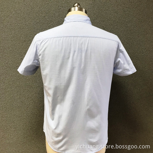 Men's cotton double chest pocket printed shirt